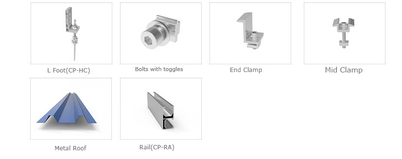 Roof mounting with Bolts,Washers,EPDM Washers,Self-tapping Screws Roof mounting with Bolts,Washers,EPDM Washers,Self-tapping Screws