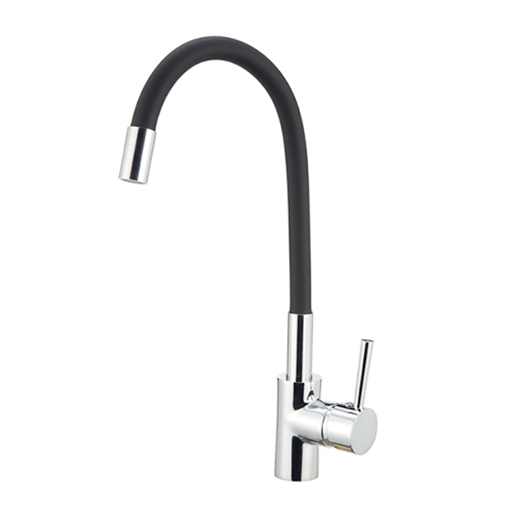 black and chrome kitchen mixer