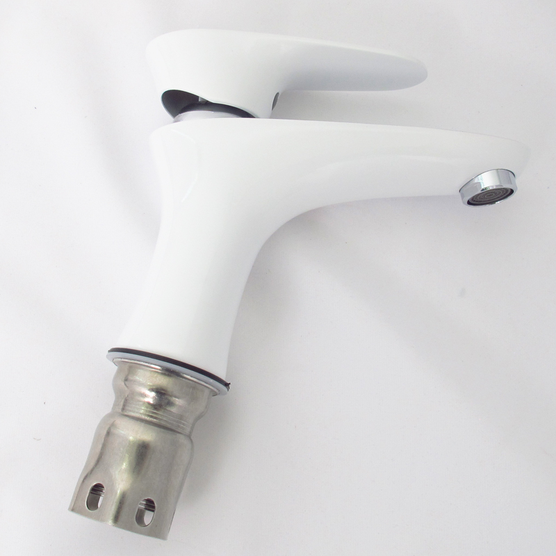 Bathroom white hot cold mixer tap