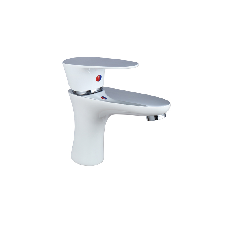 Bathroom white hot and cold water taps Bathroom white hot and cold water taps