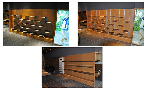 shoe store wall display