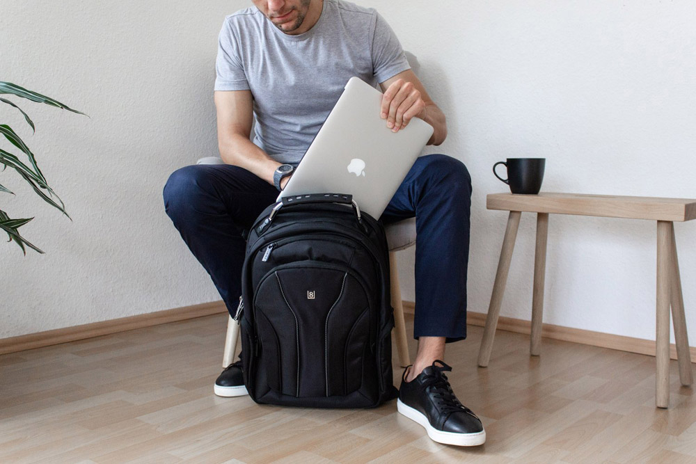 black laptop backpack custom