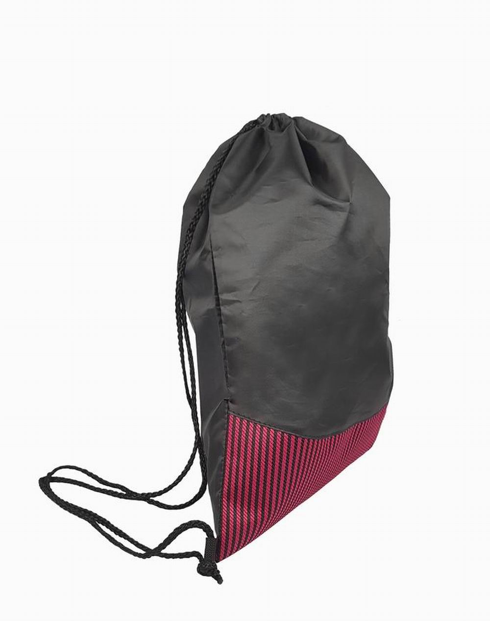 Polyester drawstring bag with strip printing