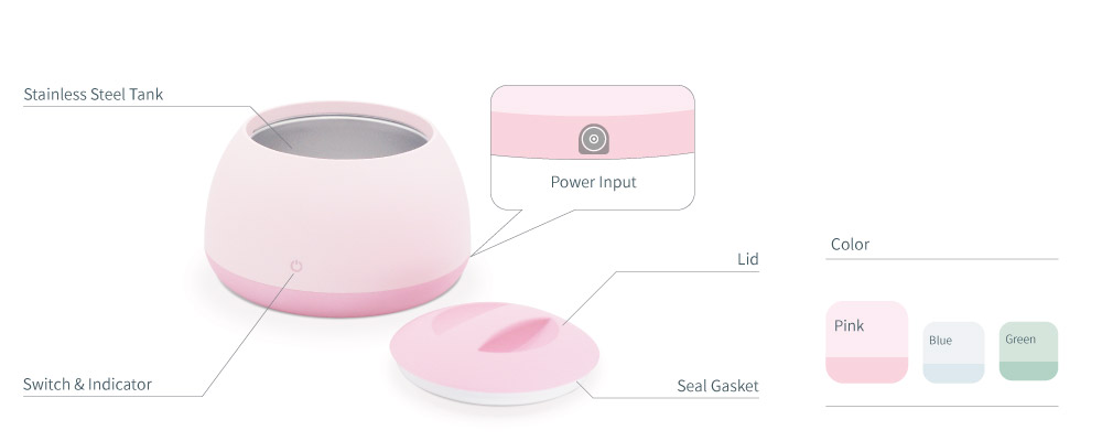 Pink Ultrasonic Denture Cleaner