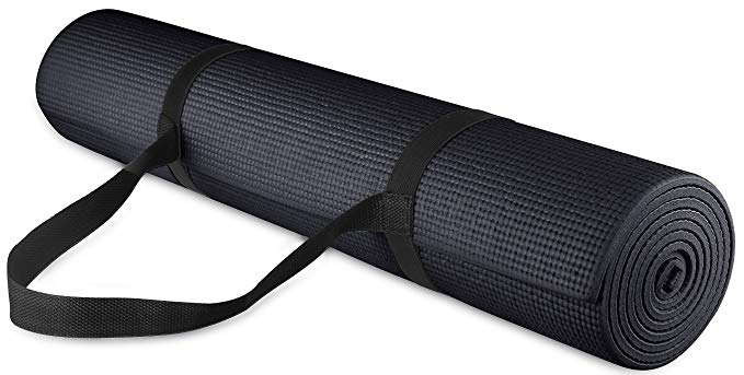 black pvc yoga mat