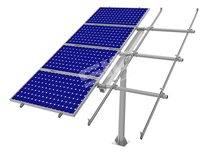 Adjustable ground mounting for solar panel Adjustable ground mounting for solar panel