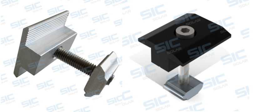 Black aluminum middle clamp for solar system Black aluminum middle clamp for solar system