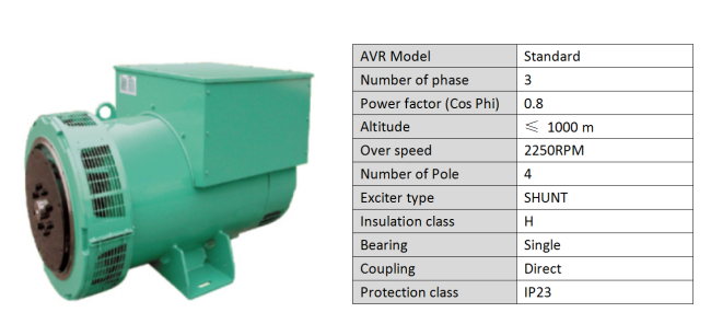 500kva brushless 3 phase generator