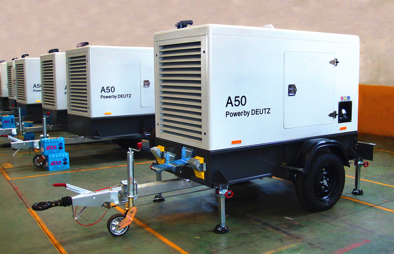 50KVA 40KW Cummins DG SET with trailer