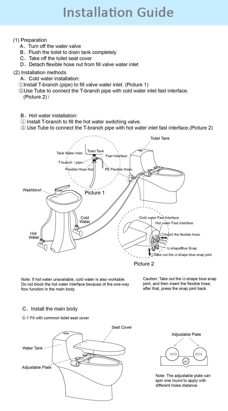 Non-Electric Mechanic Water Bidet
