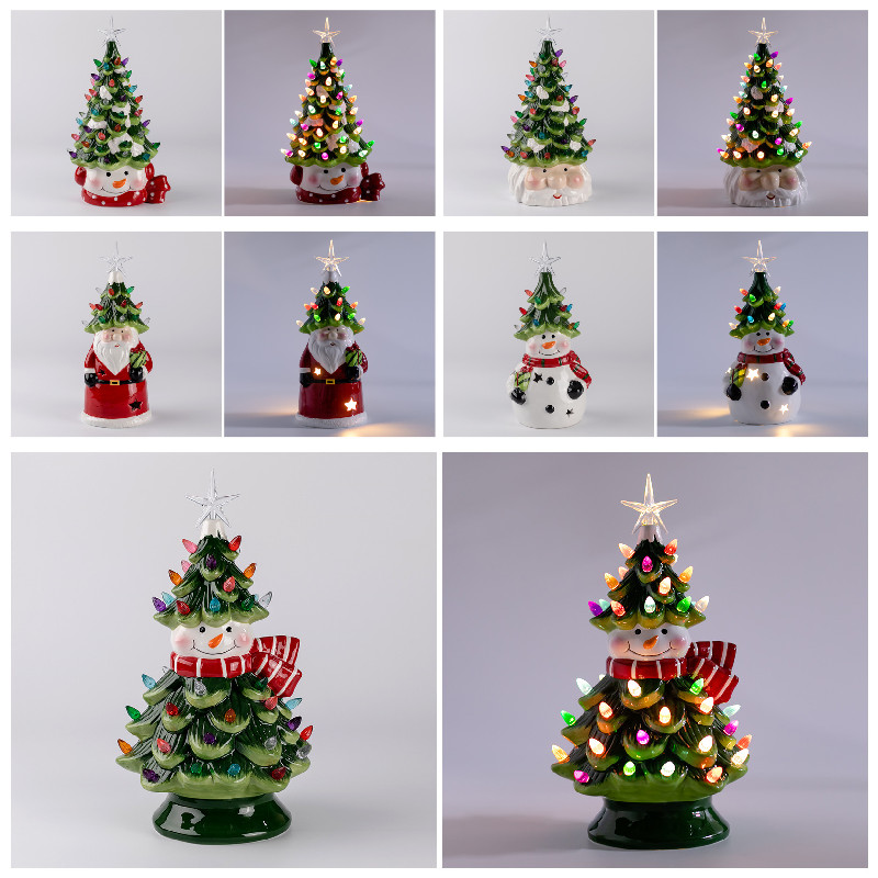 Ceramic Christmas characters and Christmas trees