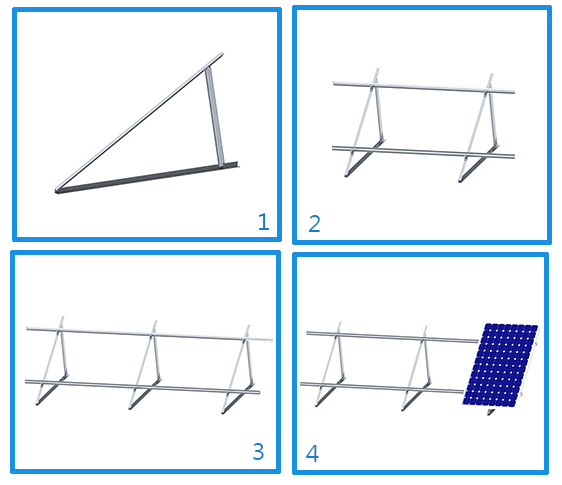 Solar tilt frame