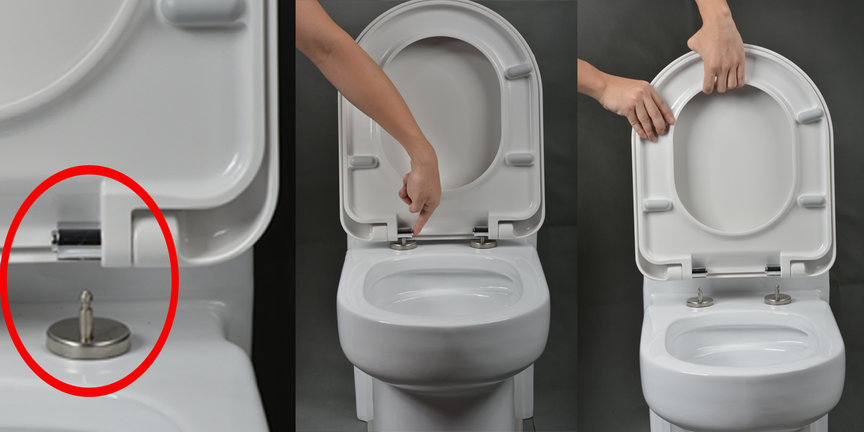 Two Push Button Hinges for Toilet Seat Two Push Button Hinges for Toilet Seat
