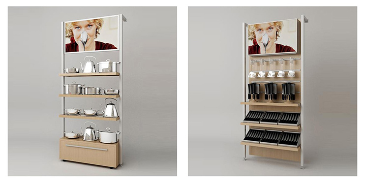 Cookware wall unit display Cookware wall unit display